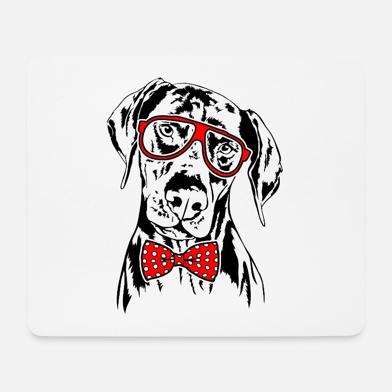 DOBERMANN Lunettes Chiens Smart Dog - Tapis de souris (format paysage) - blanc