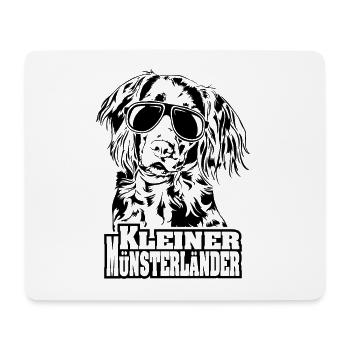 KLEINER MÜNSTERLÄNDER cool Sonnenbrille Hunde Hund - Mousepad (Querformat) - Weiß - Vorne