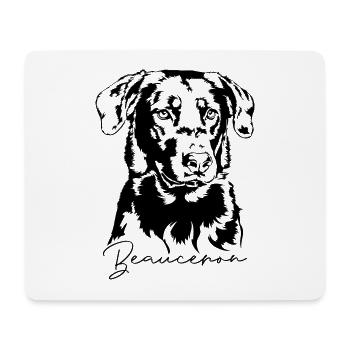 BEAUCERON Portrait de chien Chien Chien Wilsigns - Tapis de souris (format paysage) - blanc - Devant