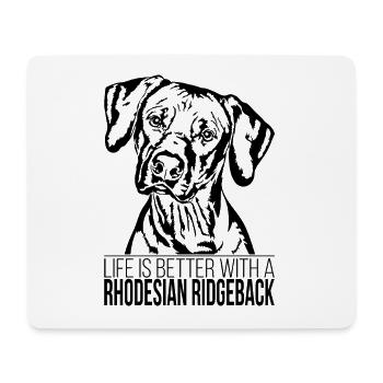 RHODESIAN RIDGEBACK la vie est meilleure Chiens Wilsigns - Tapis de souris (format paysage) - blanc - Devant