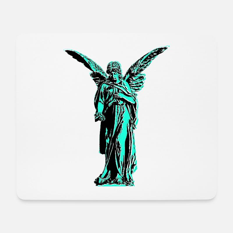 Schutzengel / Grafik / versetzter Druck - Mousepad (Querformat) - Weiß
