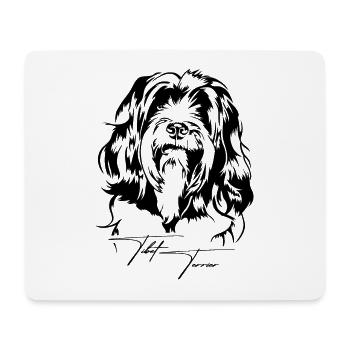 Tibet Terrier Portrait Hundeportrait Hund Wilsigns - Mousepad (Querformat) - Weiß - Vorne