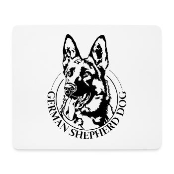 GERMAN SHEPHERD DOG Portrait Hund Wilsigns - Mousepad (Querformat) - Weiß - Vorne