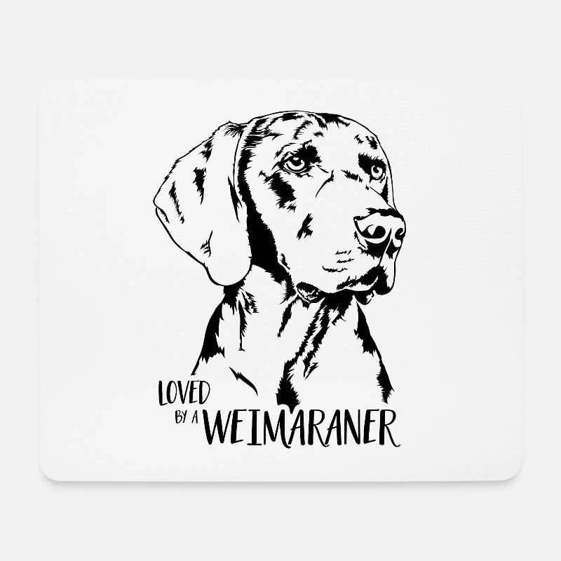 Loved by a Weimaraner Hundespruch Hunde Wilsigns - Mousepad (Querformat) - Weiß
