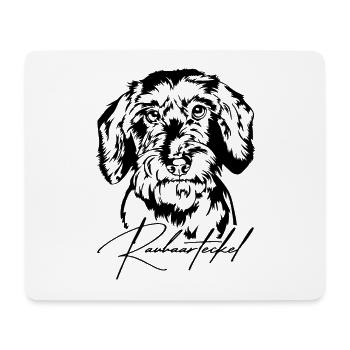 Rauhaarteckel Portrait Hunde Hund Wilsigns - Mousepad (Querformat) - Weiß - Vorne