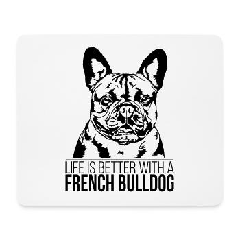 La vie de bouledogue français est meilleure Dog Dog Wilsigns - Tapis de souris (format paysage) - blanc - Devant