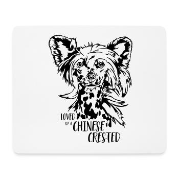 Aimé par un chien chinois à crête Chien Wilsigns - Tapis de souris (format paysage) - blanc - Devant