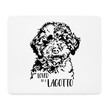 Loved by a Lagotto Romagnolo Hundespruch Hunde - Mousepad (Querformat) - Weiß - Vorne