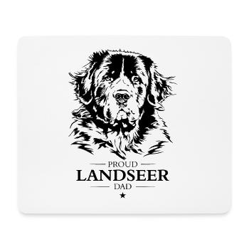 Landseer Papa Chien Chien Wilsigns - Tapis de souris (format paysage) - blanc - Devant