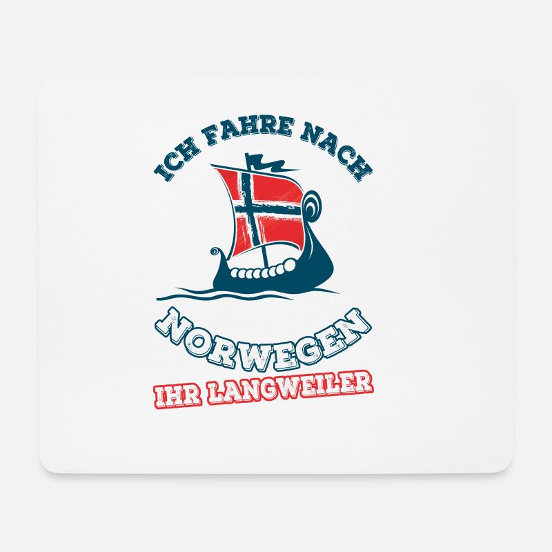Design Langweiler Norwegen Schiff - Mousepad (Querformat) - Weiß