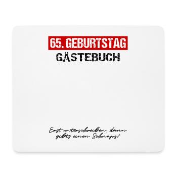 65. Geburtstag Gästebuch Unterschrift Gästeliste - Mousepad (Querformat) - Weiß - Vorne