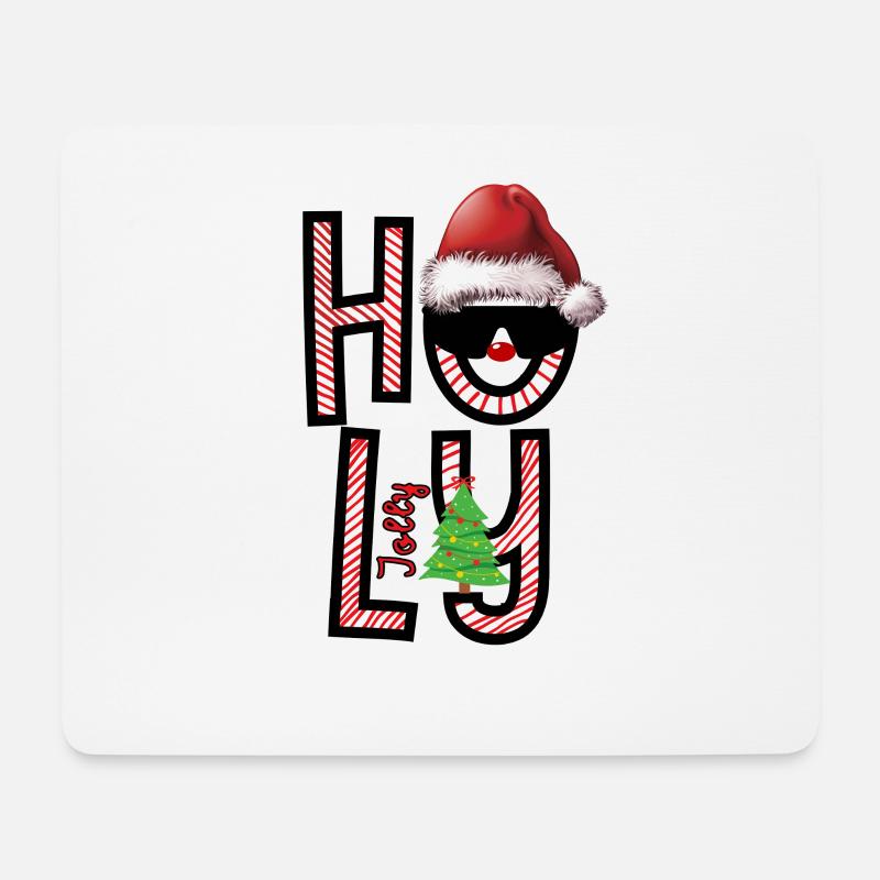 Holly jolly - Mousepad (Querformat) - Weiß