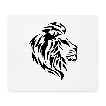 Stammeslöwe Tattoo Zeichnung 140 - Mousepad (Querformat) - Weiß - Vorne