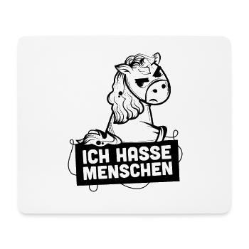 Ich hasse Menschen Einhorn - Mousepad (Querformat) - Weiß - Vorne