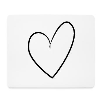 romantisches geschwungenes Herz für Valetninstag - Mousepad (Querformat) - Weiß - Vorne