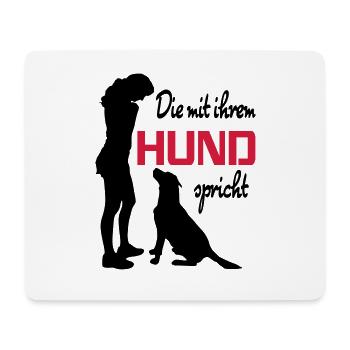 Mit Hund sprechen - Mousepad (Querformat) - Weiß - Vorne