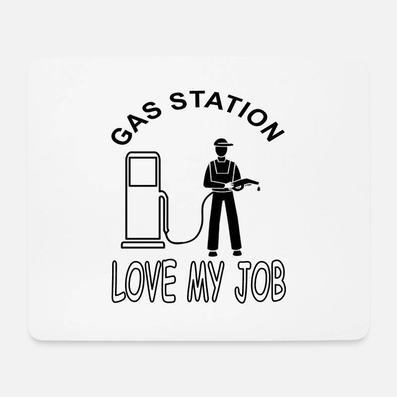ich bin Tankwart cooler Spruch Tankstelle Geschenk - Mousepad (Querformat) - Weiß