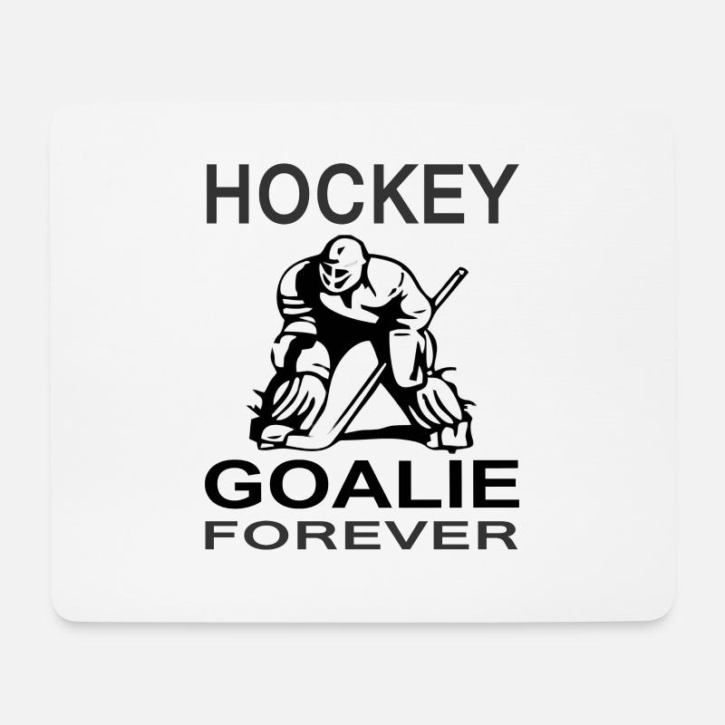 Hockey Goalie Eishockeyspieler Eishockey spielen - Mousepad (Querformat) - Weiß