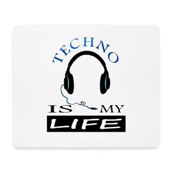 Techno Musik ist mein Leben Techno Music Geschenk - Mousepad (Querformat) - Weiß - Vorne
