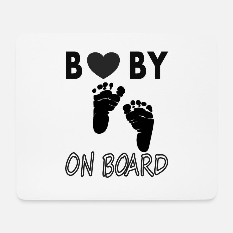 Baby on board Babyfüße Babybauch Babysprüche - Mousepad (Querformat) - Weiß