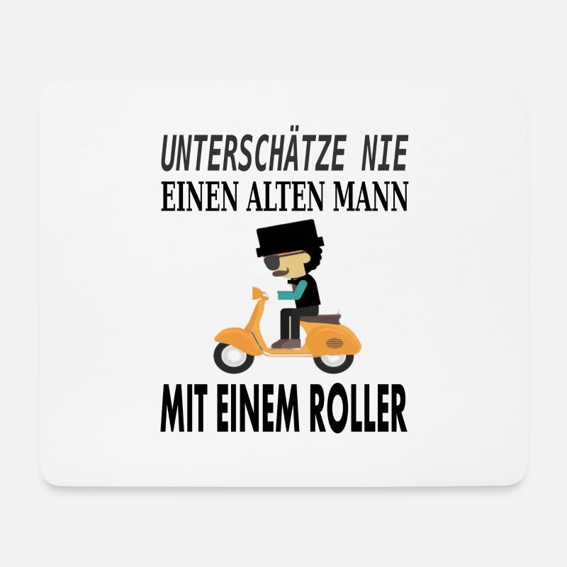 Rollerfahrer Spruch ich liebe Moped coole Sprüche - Mousepad (Querformat) - Weiß