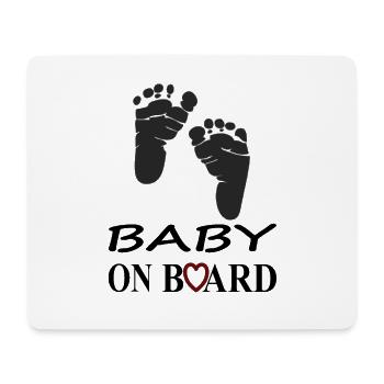 baby on board Baby Pieds Bébé Ventre mère Cadeau - Tapis de souris (format paysage) - blanc - Devant