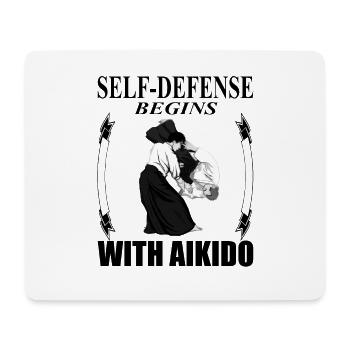 Aikido train Aikido trainer sayings gift - Mouse Pad (horizontal) - white - Front