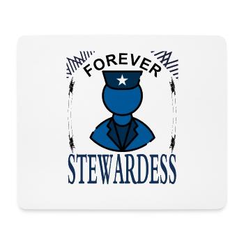 Stewardess forever Flight Attendant Idée cadeau - Tapis de souris (format paysage) - blanc - Devant