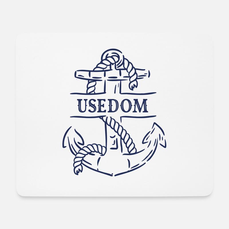 Usedom Ostsee - Leuchtturm Anker - Mousepad (Querformat) - Weiß