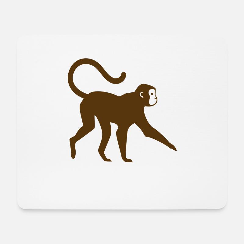 Affe Affengesicht Wildnis Wildtiere Wild Geschenk - Mousepad (Querformat) - Weiß