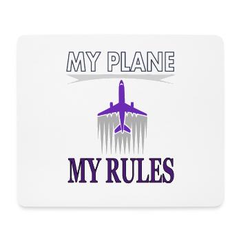 Mon avion mes règles volent cadeau - Tapis de souris (format paysage) - blanc - Devant