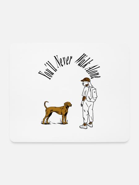Mit Hund spazieren gehen Hunde Sprüche Geschenk - Mousepad (Querformat) - Weiß