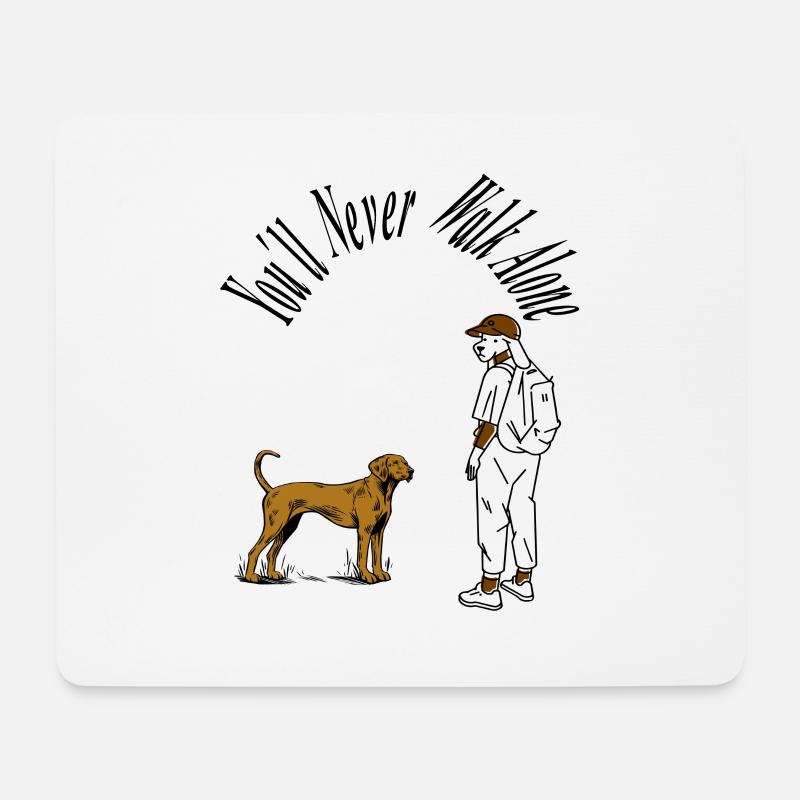 Mit Hund spazieren gehen Hunde Sprüche Geschenk - Mousepad (Querformat) - Weiß