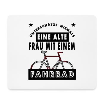 Unterschätze nie Frau mit Fahrrad Radfahren gift - Mousepad (Querformat) - Weiß - Vorne