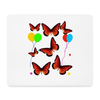 Motif papillon dans l’estomac en cadeau d’amour - Tapis de souris (format paysage) - blanc - Devant
