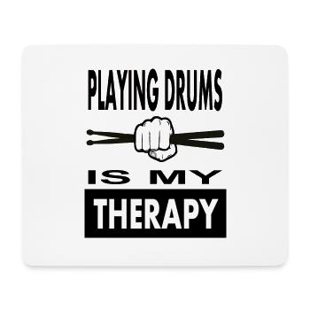 Schlagzeuger playing drums Musiker Geschenkidee - Mousepad (Querformat) - Weiß - Vorne