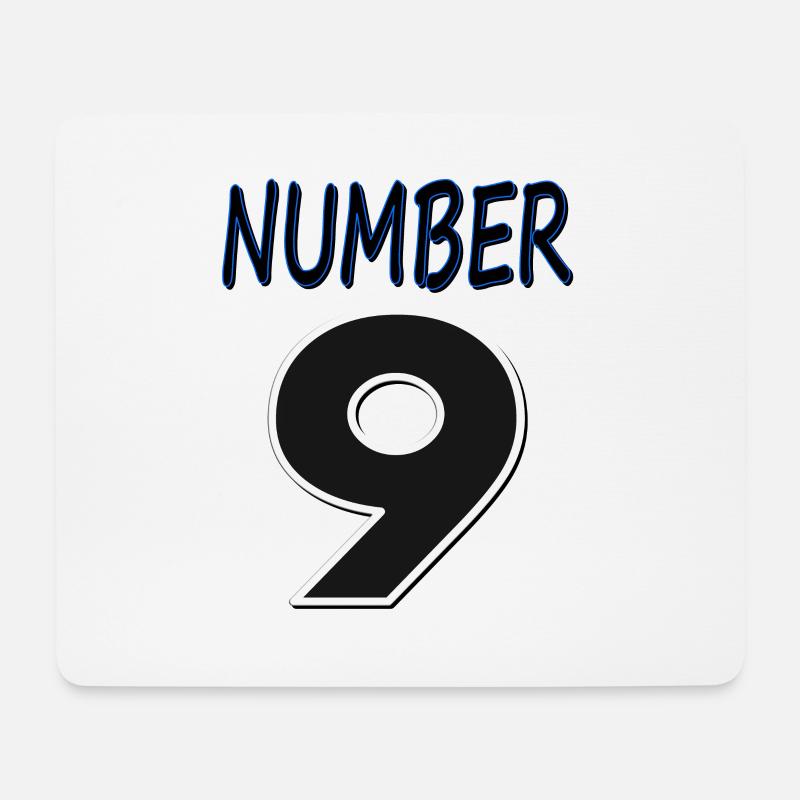 Nummer 9 Zahl 9 Nummer neun 9. Geburtstag Geschenk - Mousepad (Querformat) - Weiß