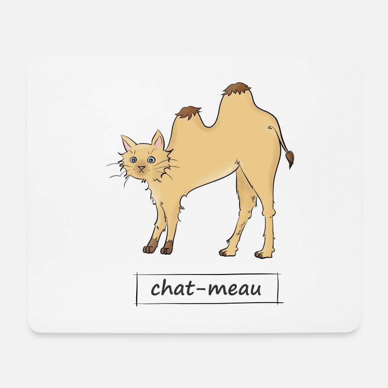 Katze meau - Mousepad (Querformat) - Weiß