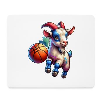 Cute goats basketball player - Mouse Pad (horizontal) - white - Front