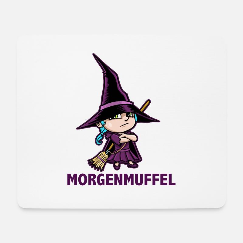Morgenmuffel - Hexe Lucy - Mousepad (Querformat) - Weiß