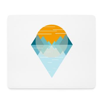 Fjord Sonnenuntergang Norwegen Souvenir Geschenk - Mousepad (Querformat) - Weiß - Vorne