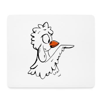 le poulet pointe à droite - Tapis de souris (format paysage) - blanc - Devant