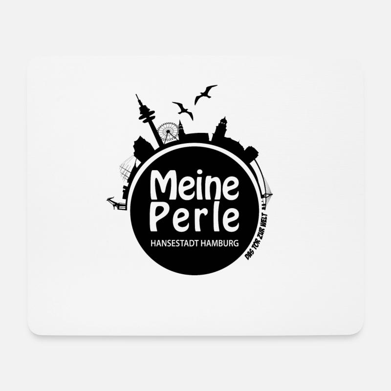 Meine Perle schwarz - Mousepad (Querformat) - Weiß