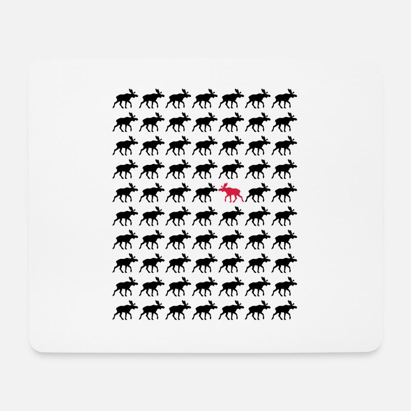 Elch Andere Richtung - Mousepad (Querformat) - Weiß