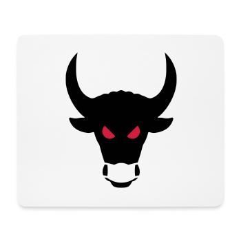 ★ Design colors changeable ★ Evil bull with mask - Mouse Pad (horizontal) - white - Front