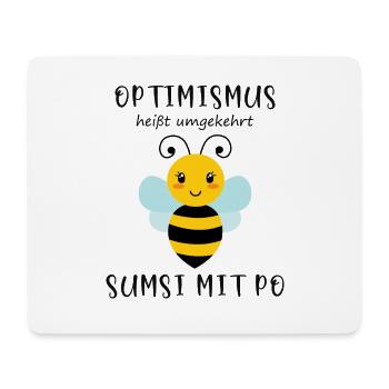 Biene Optimismus Sumsi mit Po - Mousepad (Querformat) - Weiß - Vorne