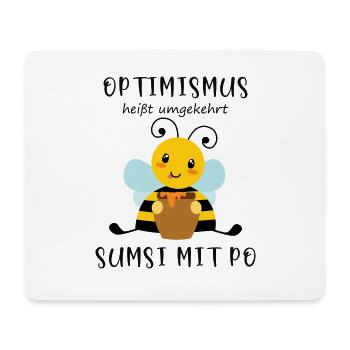 Biene Optimismus Sumsi mit Po - Mousepad (Querformat) - Weiß - Vorne