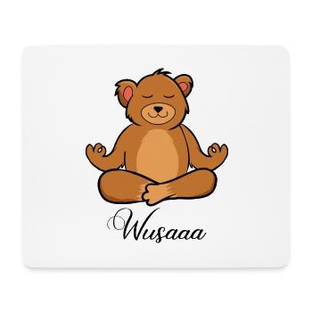 Auszeit Durchatmen Wusaaa Bär - Mousepad (Querformat) - Weiß - Vorne