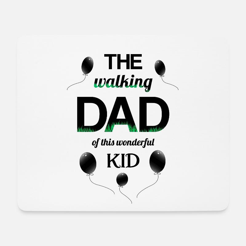 walking dad kid proud dad child - Mousepad (Querformat) - Weiß
