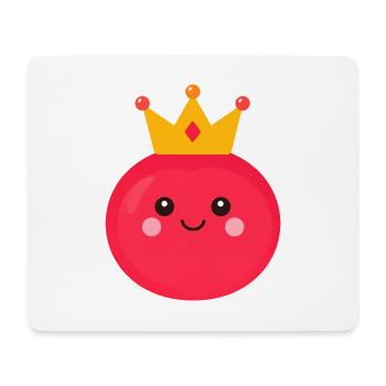 Kawaii Tomate mit Krone – Süße Königin Design - Mousepad (Querformat) - Weiß - Vorne